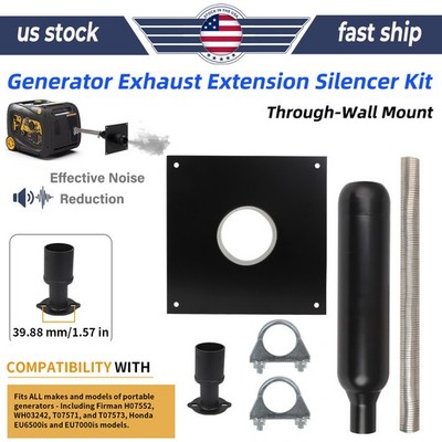 Generator Exhaust Extension Silencer Kit For Firman Or Honda w/ Adapter Muffler