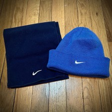 Nike Fleece Scarf Nike Winter Beanie Hat Combo Navy Blue Blue Swoosh