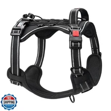 PHOEPET No Pull Tactical Dog Harness,Service Dog Vest with Molle and Loop Pan