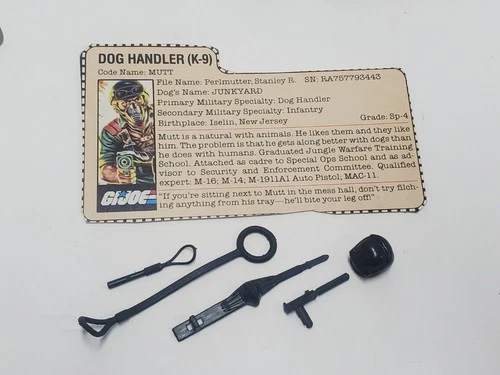 1984 MUTT V1 Near Complete Accessory Set Gun GI Joe Vintage Figure FileCard