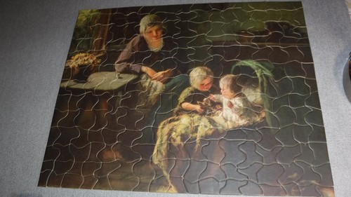 Vintg. 30's Burt Jigsaw Puzzle "Mother Love" Complete Artist Pothast 221 pc.