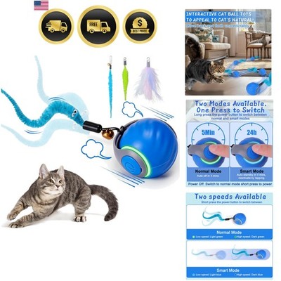 Interactive Cat Toy Ball - Automatic Rechargeable Play Ball for Indoor Cats