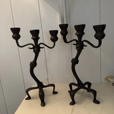 Gothic Cast Iron Distortion Candelabra Pottery Barn 14” Tall