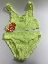 Wonder Nation Girls Bikini Swimsuit 2Pc Yellow UPF 50 , Size XS 4-5 NWT