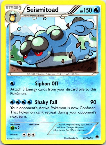 Seismitoad 35/122 Rare BREAKpoint Pokemon NM