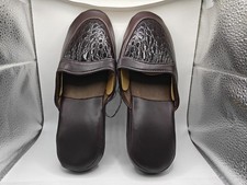 NEW MEN'S GENUINE LEATHER COMFORTABLE SLIDE SANDAL FLIP FLOPS SLIPPERS BROWN 9