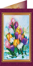 Embroidery Postcard Kit HAPPY 8TH OF MARCH 3 Craft Gift Set