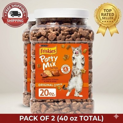 Purina Friskies Cat Treats Party Mix Original Crunch - 20 oz (Pack of 2)