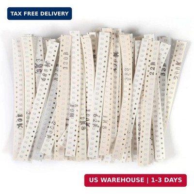 1500pcs 0805 SMD Resistor Kit 0805 Chip Resistor Assortment Kit 1% 1/8W 0.125W 6