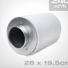 Aktivkohlefilter &Oslash;125 mm 240 m&sup3;/h f&uuml;r Abluftventilator 28 x 19,5 cm Silber