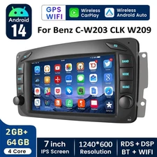 For Mercedes Benz C-W203 CLK W209 7" Car Stereo 64GB Radio w/GPS Navi BT CarPlay