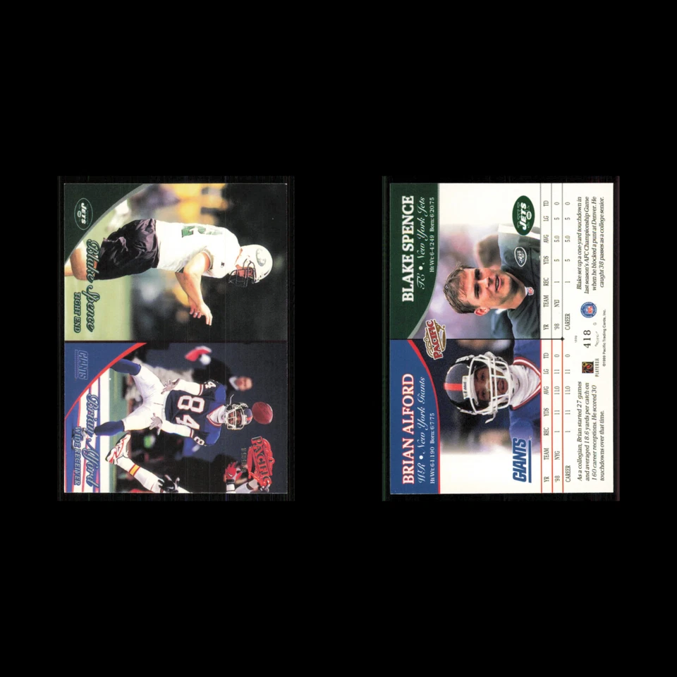 Brian Alford Blake Spence #418 1999 Pacific New York Jets New York Giants Card - Image 3 of 3