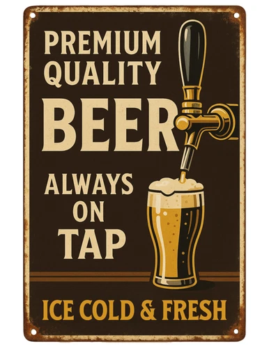 Man Cave Beer Pint Bar Clock Served Daily Save Water Retro Self Adhesive Sticker