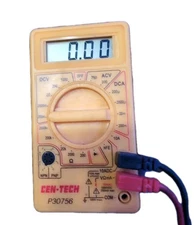 Cen Tech P30756 Digital Multi Meter, AC, DC, OHM, Diode, Continuity, AMPS