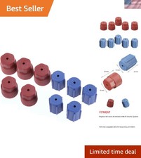 Durable R134a Air Conditioning Cap Set - 10 Pcs with Rubber Seals Included