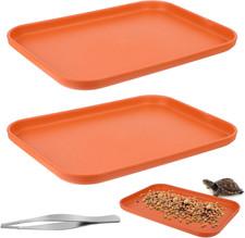 2 Pieces Reptile Food Water Dish, Reptile Feeding Bowl, Tortoise Feeding Dish, P