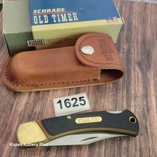 Schrade Old Timer 60T Lockback Folding Pocket Knife Made In USA W/Sheath