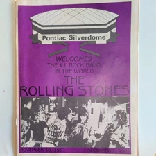 Rolling Stones 1981 Nov 30 & Dec 1 Pontiac Silverdome Original Concert Program  