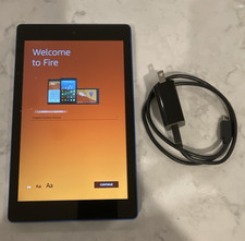 Amazon Fire Series 8" Tablet 16GB Wi-Fi Blue Touchscreen w/ Charger - Bundle