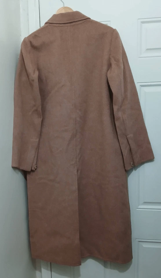 Vince womens large dusty rose alpaca wool long coat - Image 3 of 4