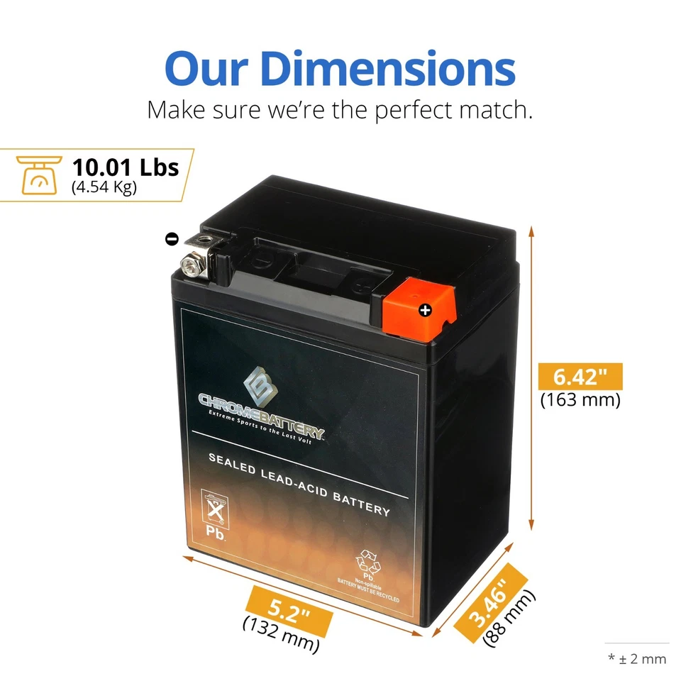 YTX14AHL-BS High Performance - Maintenance Free - Sealed AGM Motorcycle Battery - Image 2 of 4