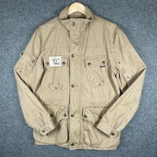 Joules Jacket Mens Medium Beige Holbrook Lined Utility Field Cotton Casual