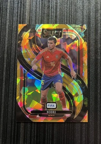 2024-25 Panini Select FIFA Mezzanine Prizm Gold Ice Rodri 06/10 #189 Spain