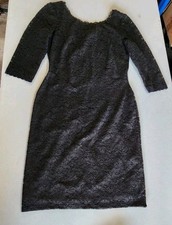 NWOT $128 Msrp. Eliza J Women's Black Lace Cocktail Dress 3/4 Sleeve Sz 4