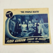 1940 Flash Gordon Conquers The Universe Original 11x14” Lobby Card Buster Crabbe