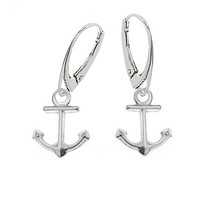 Anker Klapp-Brisur Ohrringe 925 Sterling Silber Maritim OhrhäNger Schiff Meer