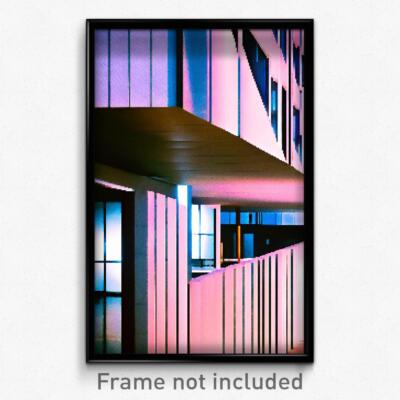 Pixel Art Poster - Unknown Modern Architecture (8 Bit Video Game Print)