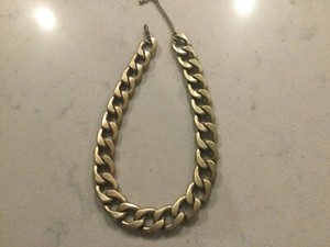 Authentic chain necklace large link matt gold plated