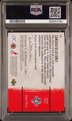 Pavel Bure 2000-01 SP Authentic Sign of the Times #PB Auto PSA 8 Pop 4, 2 Higher - Picture 3 of 4