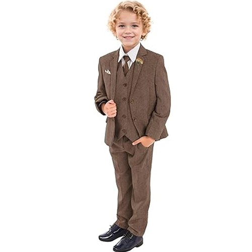 Plavict For Youth Boys Wedding Suit for Youth Boy Formal Party Slim Fit 3 Pieces - Picture 8 of 27