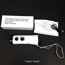 Emergency Radio Flashlight with SOS Warning Function Outdoor Plastic White