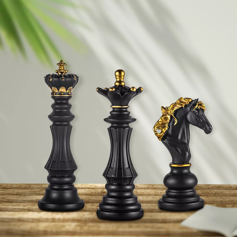 Resin Chess Pieces International Chess Figurines Retro Home Decor