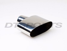 Dt-24107 Oval Round Slanted Exhaust Tip 2.25 Inlet 5.25 X 2.25 Out 5.75 Long