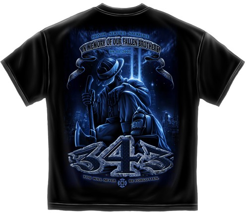 NEVER FORGET Our FALLEN BROTHERS 343 - FIREFIGHTER - T-SHIRT - 第 1/2 張圖片