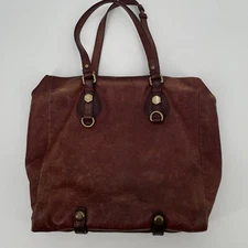 Vintage Marc Jacobs Brown Leather Women's Shoulder Bag Purse Hobo Chic Preppy