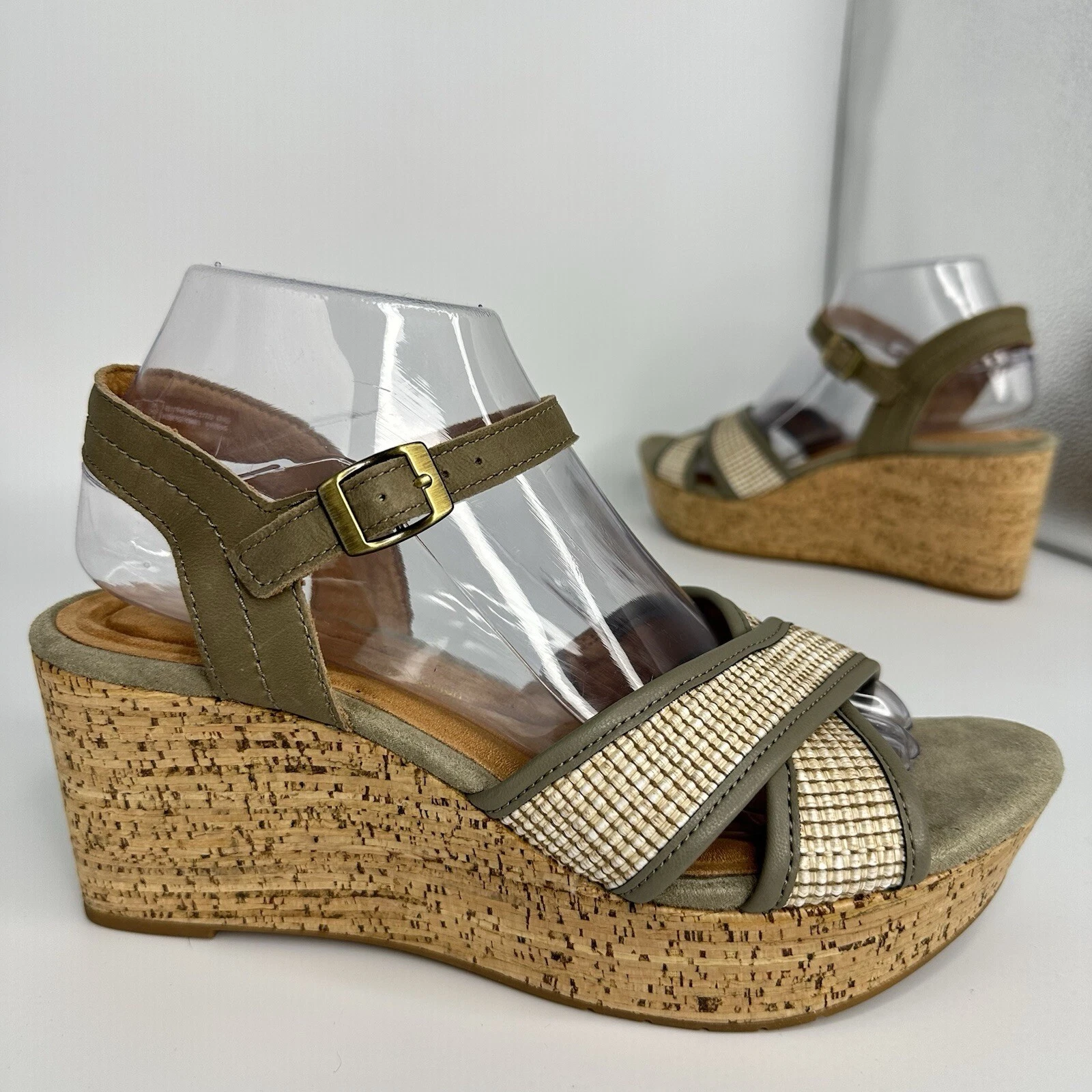 Sandali Clarks Elleri in pelle di prugna donna 8 5 M cinturino regolabile tortora