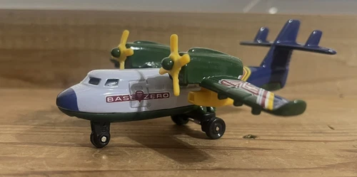 Matchbox Rescue Plane Base Zero Gray/Green/Blue, 2 Propellers, 2001 1/64 Diecast