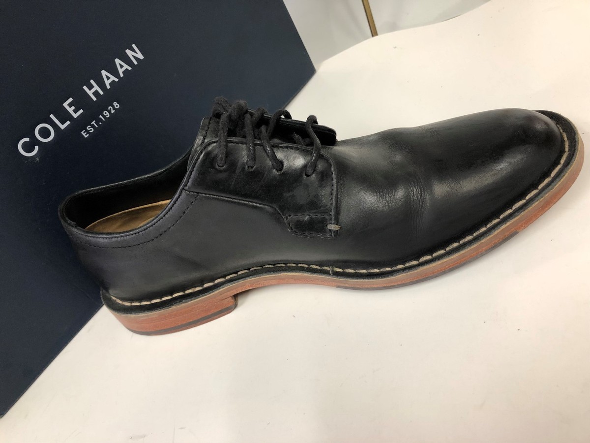 Cole Haan Williams Black Leather Lace Up Saddle Oxford Mens 