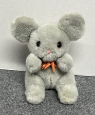Dakin Playthings Squeakers Gray Mouse 7" Plush Stuffed Squeaks 1987 Vintage