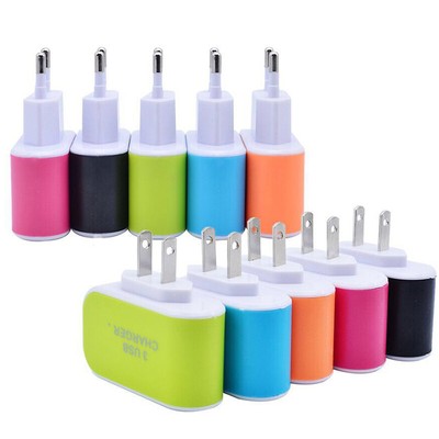 3 Ports USB Charger EU US Plug Fast Charging Smart Mobile Phone Charger Adapter