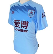 BURNLEY 2019/20 AWAY (XL,L,M) BLUE UMBRO SHORT SLVE SOCCER SHIRT FOOTBALL JERSEY