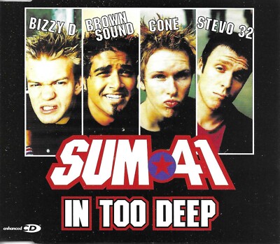 SUM 41 In too Deep w/ 2 RARE LIVE TRX & VIDEO Europe CD single SEALED USA seller
