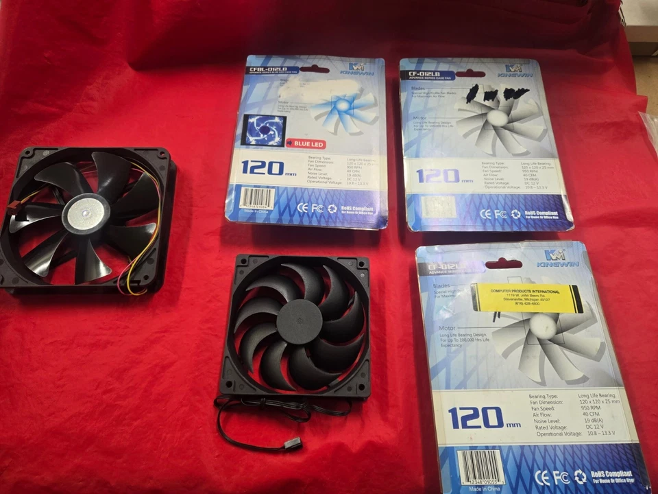 4) Kingwin/Rosewill  120mm & 1) Coolermaster 140mm Case fans - Image 2 of 2