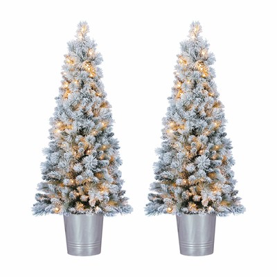Home Heritage 4.5 Feet PVC Pre Lit Artificial Christmas ...