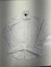 Pronto Uomo White Non Iron Long Sleeve Dress Shirt Mens Size 16.5 34/35