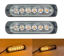 2 x amber/yellow hazard emergency strobe LED lights flashing recovery truck van